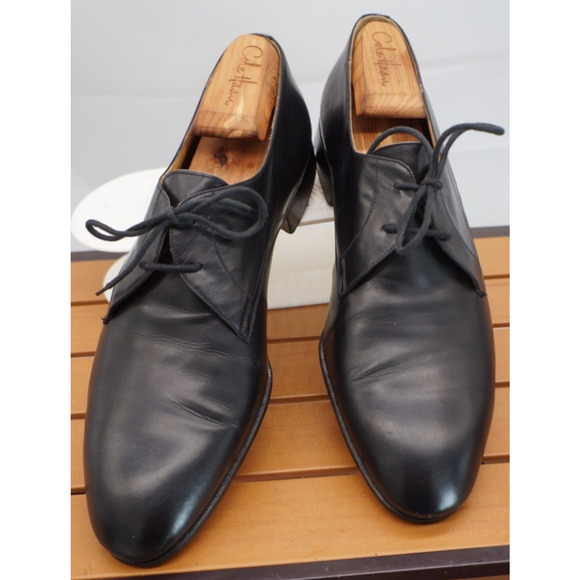 BRUNO MAGLI Plain Toe Leather Sz 9 Black Dress Shoes Bologna Italy main image 10